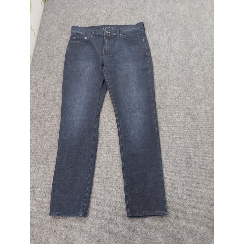 Mott & Bow Jeans Mens 34x30 Blue Dark Wash Slim Fit Denim Cotton Stretch Preppy
